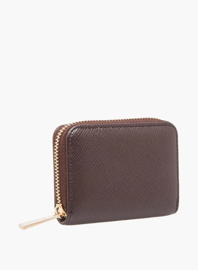 Flora Bella By Shoexpress BROWN Textured Wallet With Zip Closure for Women | Best Price UAE